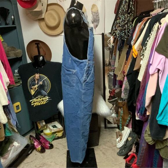 2444. Vintage No Boundaries Juniors Large Blue Denim Overalls - Picture 4 of 11